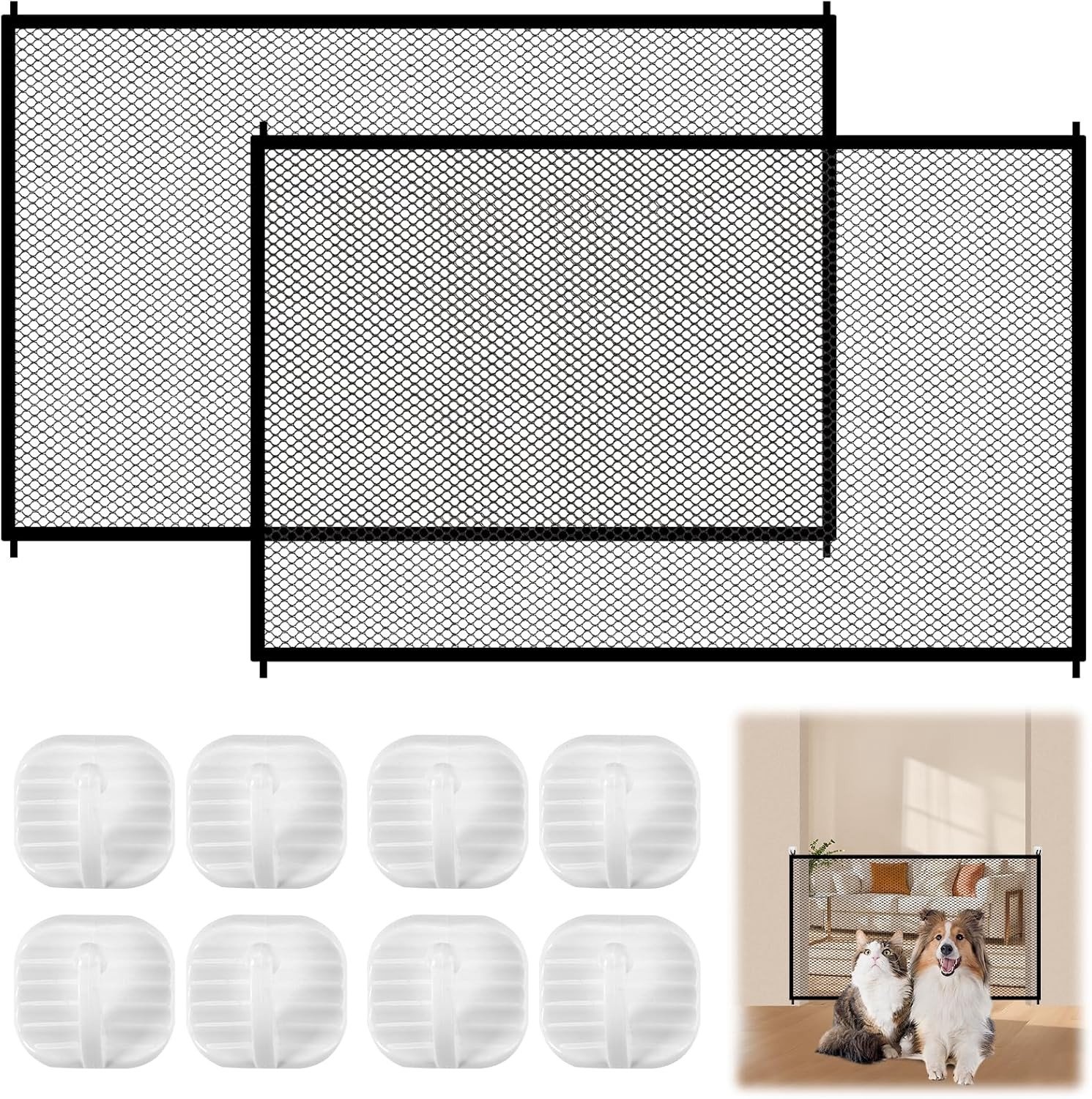 Veilige Traphekje voor Katten - 2 Stuks, 110x72 cm, Geen Boren Nodig, Dierenbeveiliging
