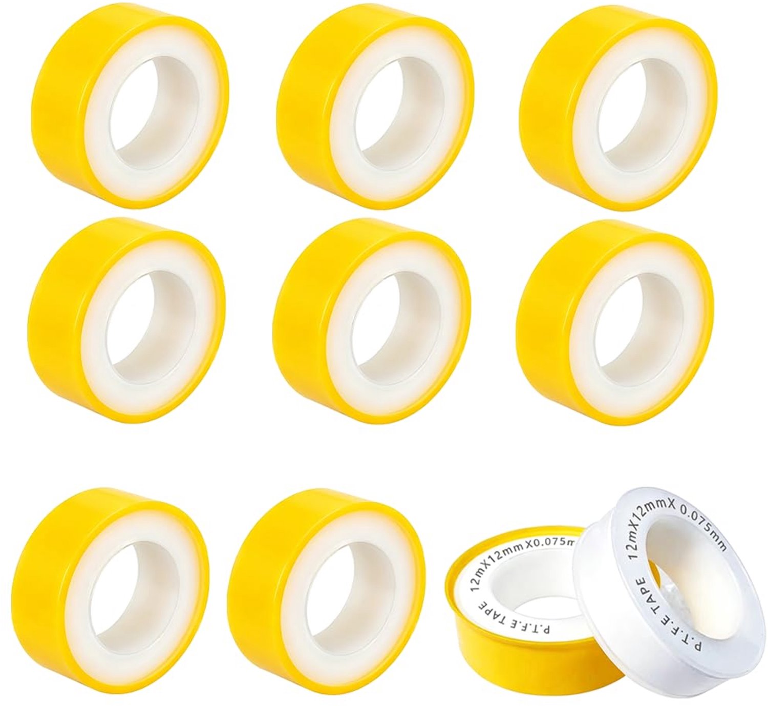 Teflonband 12 m x 12 mm - waterdicht PTFE - 10 stuks - betrouwbare afdichting - Luxento