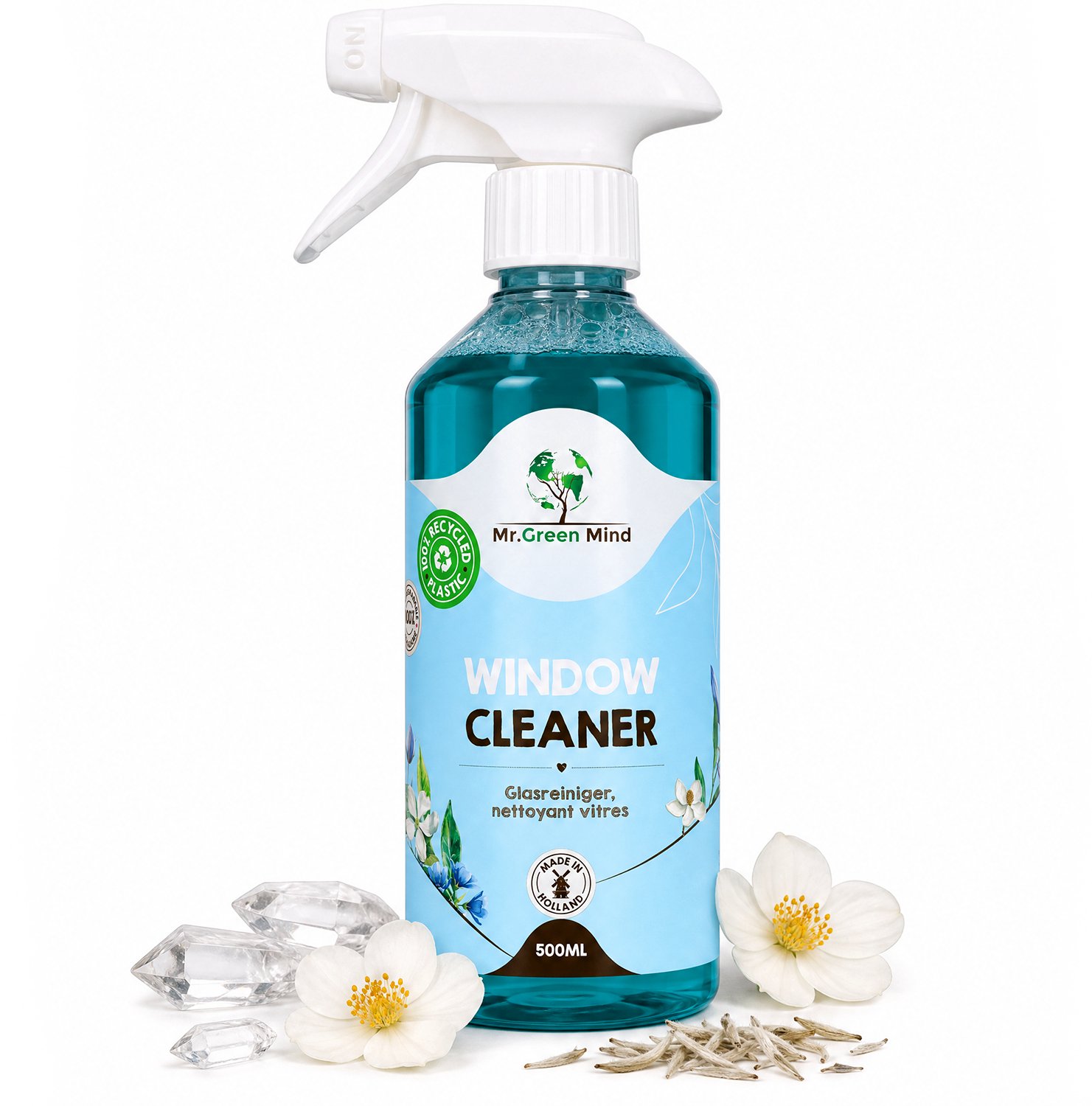 Mr. Green Mind Glasreiniger Spray – Ruitenreiniger voor Ramen & Spiegels – Streeploos – 500 ml - Auto