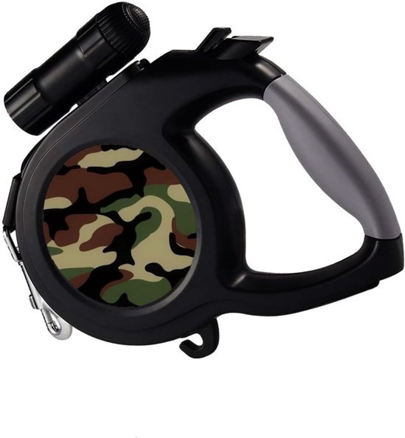 Intrekbare hondenriem met zaklamp - 8M camo hondenriem voor nachtelijke wandelingen