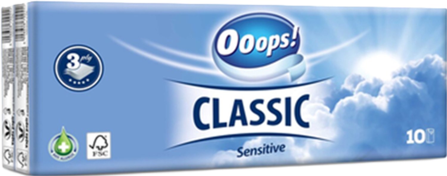 Ooops! Tissues classic sensitive 10x10pcs