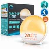 EQ Wake Up Light Wekker - Lichtwekker met App en Bluetooth - Sunrise Alarm Clock - 20 Helderheidsniveaus - Radio en 14 Geluiden