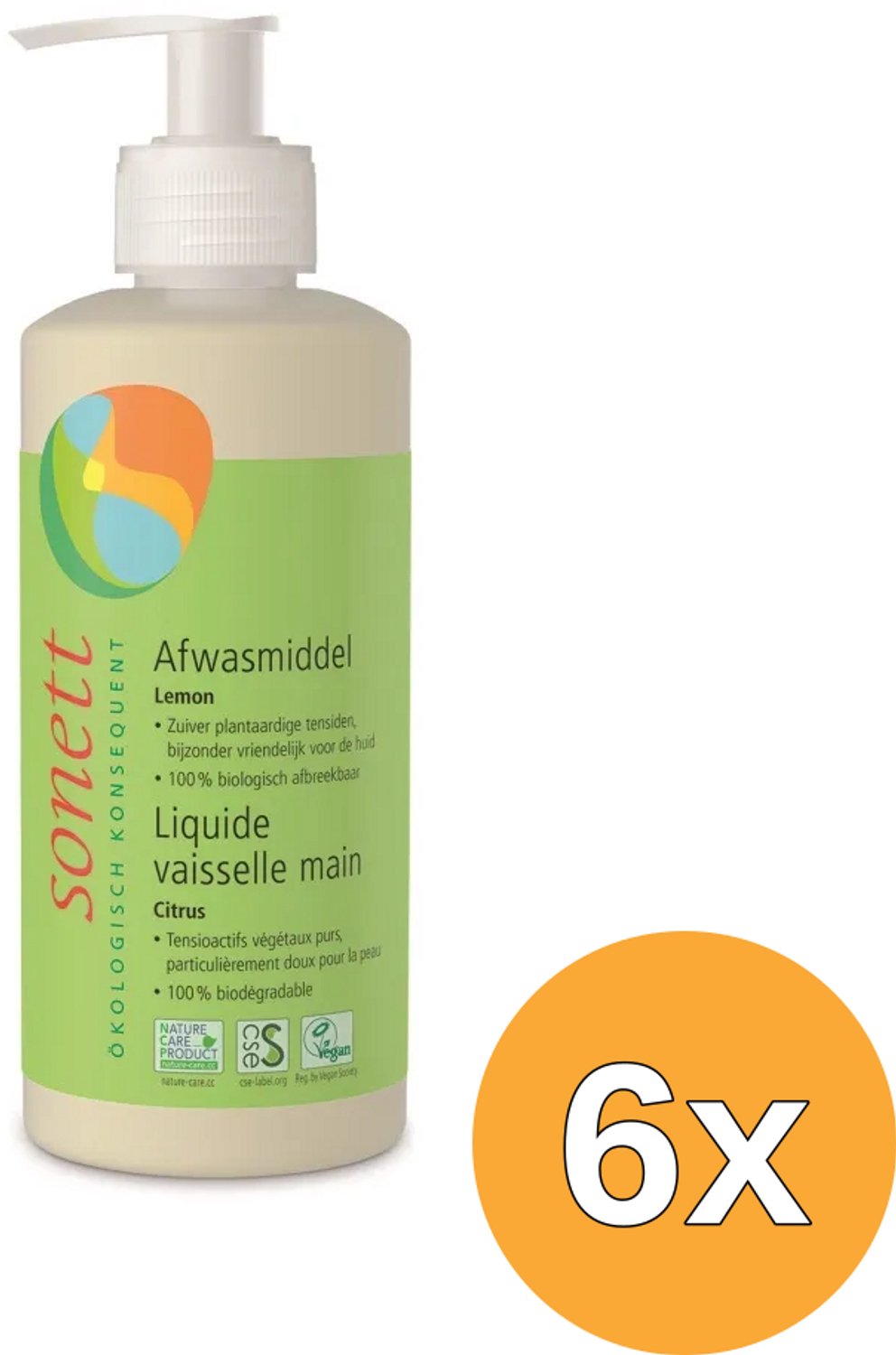 6x Sonett Afwasmiddel Lemon Bio (300 ml)