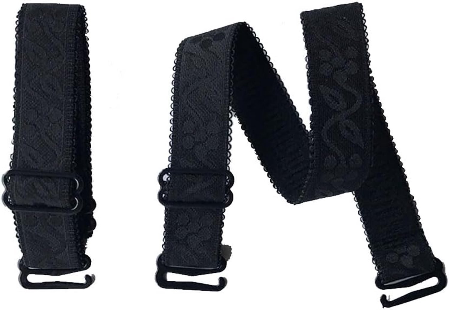 2 paar BH-bandjes voor dames Verstelbare elastische BH-bandjes Schouder-BH-houders Vervangende BH-bandjes Verstelbare schouderbandjes voor vrouwen en meisjes Zwart
