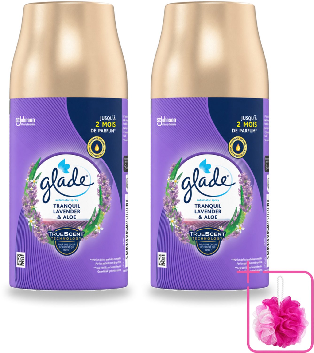 2 x Glade - Automatische Spray - Tranquil Lavender & Aloë - 269 g - Bulkverpakking - Lavendel - Douchemop - Aloe Vera
