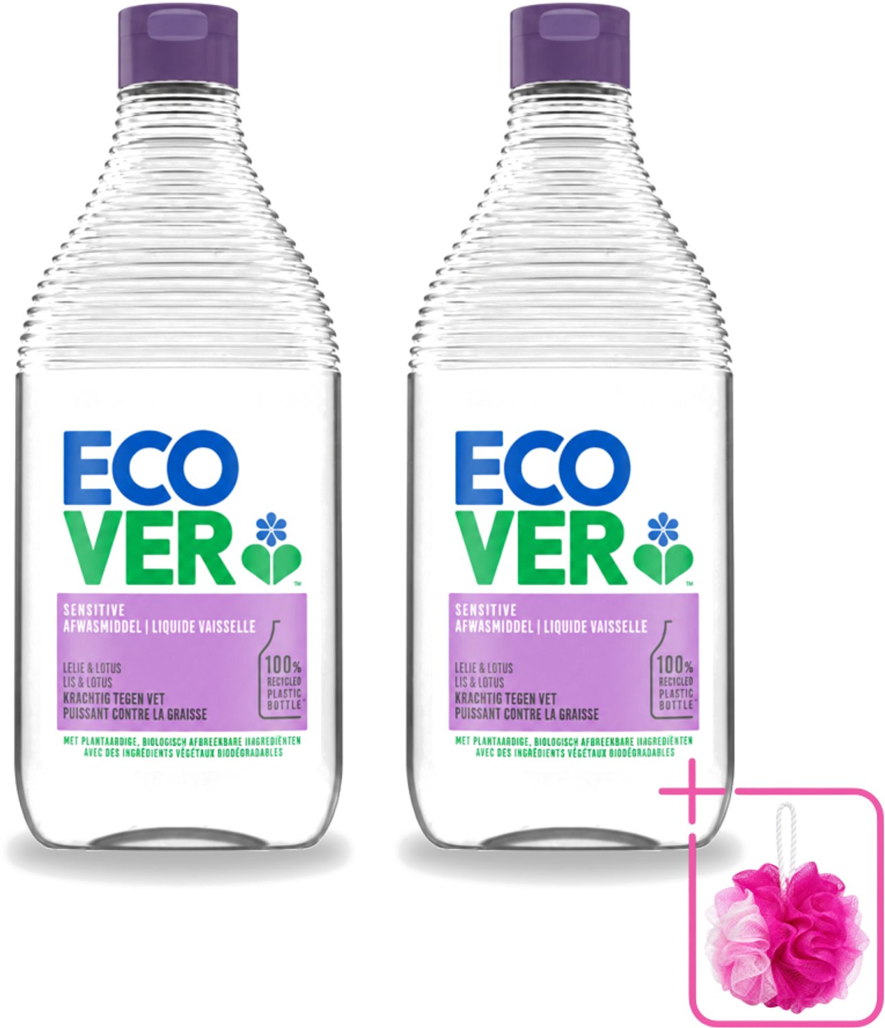 2 x Ecover - Afwasmiddel - Lelie & Lotus - 450 ml - Bulkverpakking - Afwasmiddel - Plantaardig afwasmiddel