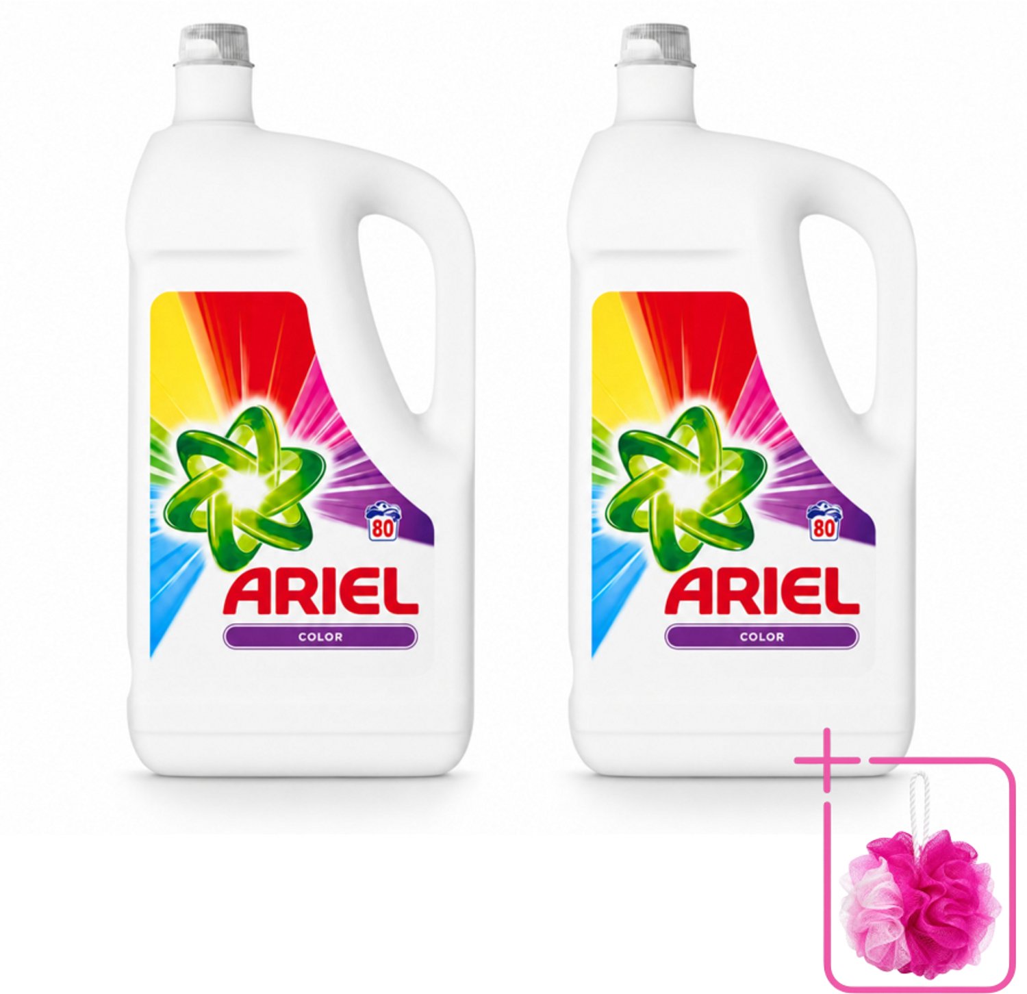 2 x Ariel - Wasmiddel - Color - 80 Wasbeurten - 2,64 liter - Bulkverpakking - Kleurbehoud - Douchemop - Vlekverwijdering