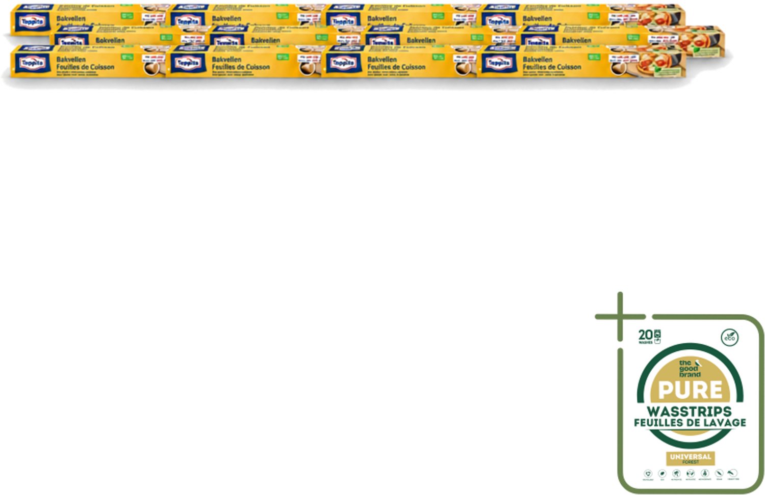 12 x Toppits – Bakpapiervellen – 16 vellen - Wasstrips - Bakpapier - Bakpapier Vellen - Bakpapier Met Antikleefbescherming - Bakpapier 3d - Bakpapier Voor Koekjes