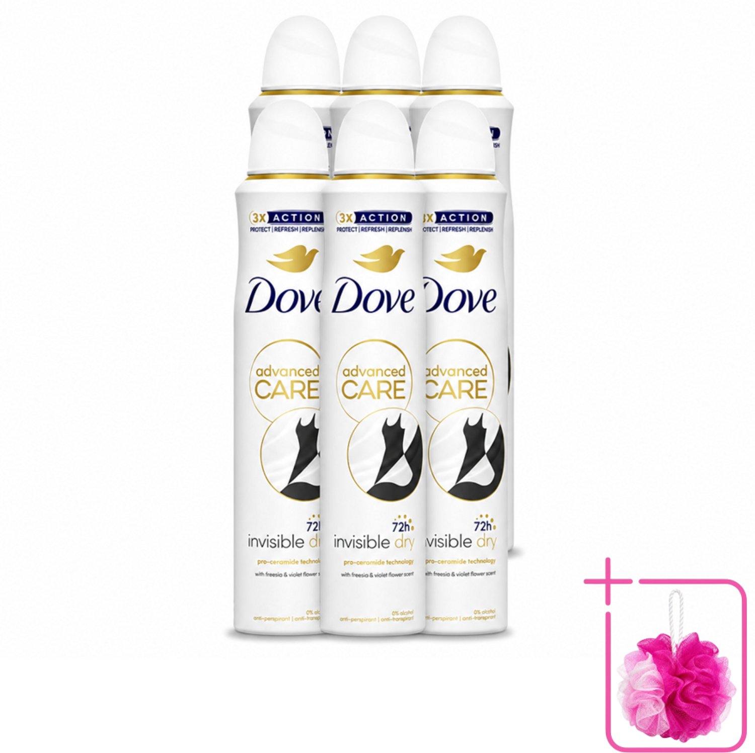 6 x Dove Deodorant Spray - Invisible Dry - 200 ml - Bulkverpakking - Dove deodorant spray - Onzichtbare deodorant