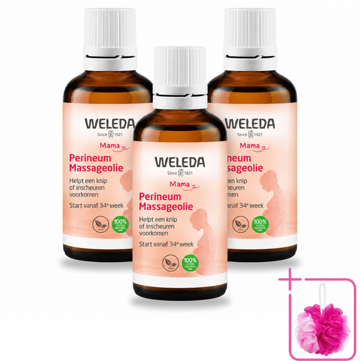 3 x WELEDA - Perineum massageolie - Mama & Baby - 50 ml - Bulkverpakking - Perineum massageolie - Douchemop - Zwangerschap