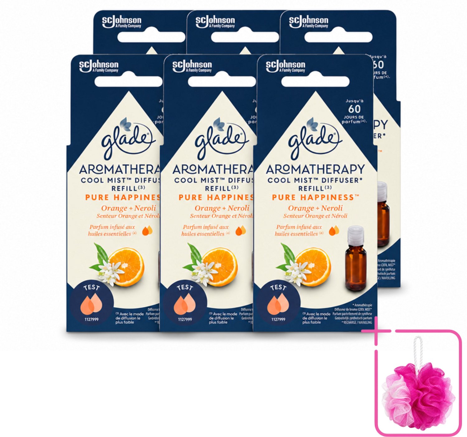 6 x Glade - Mistnavulling Pure Happiness - Aromatherapie - 17,4 ml - Bulkverpakking - Aromatherapie - Douchemop - Geurverspreiding