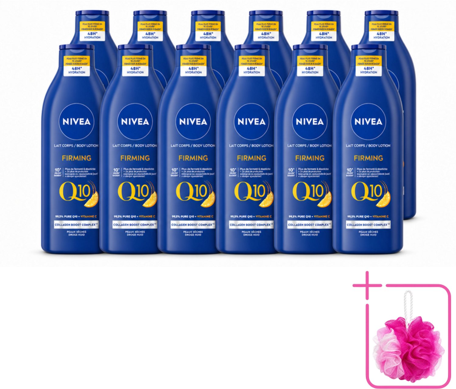 12 x Nivea - Q10 - Verstevigende Bodylotion - Vitamine C - 48 uur Hydratatie - Voor Droge Huid - 400 ml - Bulkverpakking - Bodylotion - Douchemop - Droge huid