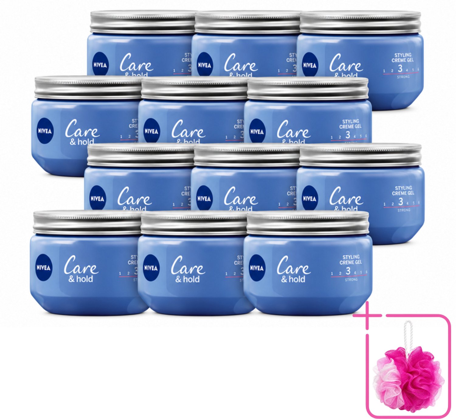 12 x NIVEA - Stylingscrèmegel - Verzorging & Stevigheid - Reinigt Onmiddellijk De Poriën - 150 ml - Bulkverpakking - Haarkruid - Douchemop - Haarkruid gel