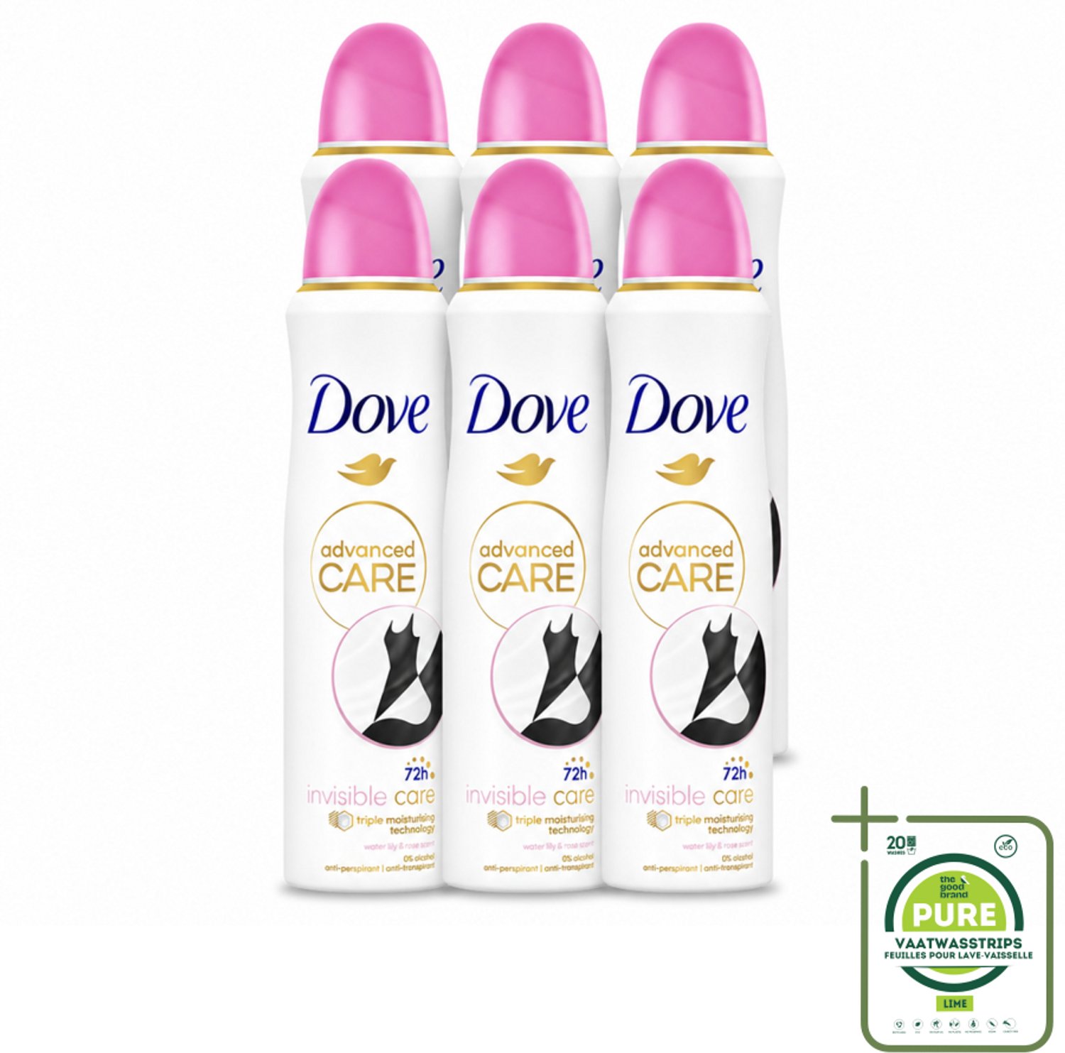 6 x Dove – Deodorant Spray – Invisible Care – 150 ml - Grootverpakking - Anti-transpirant - Deodorant Spray - Zweetbehandeling - Frisheid - Huidbescherming