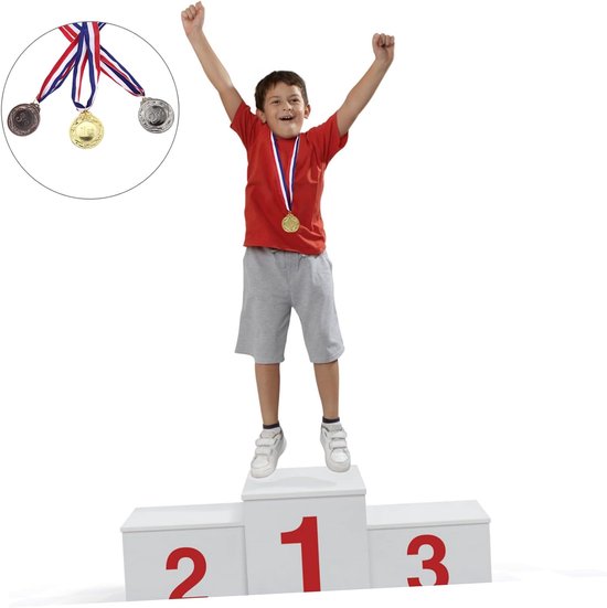6 Stuks goud voetbal trofee medaille linten sportdagmedailles voor kinderen sport- Verjaardagscadeau sport medailles wedstrijd beloning medailles competitie medaille legering — afbeelding 2