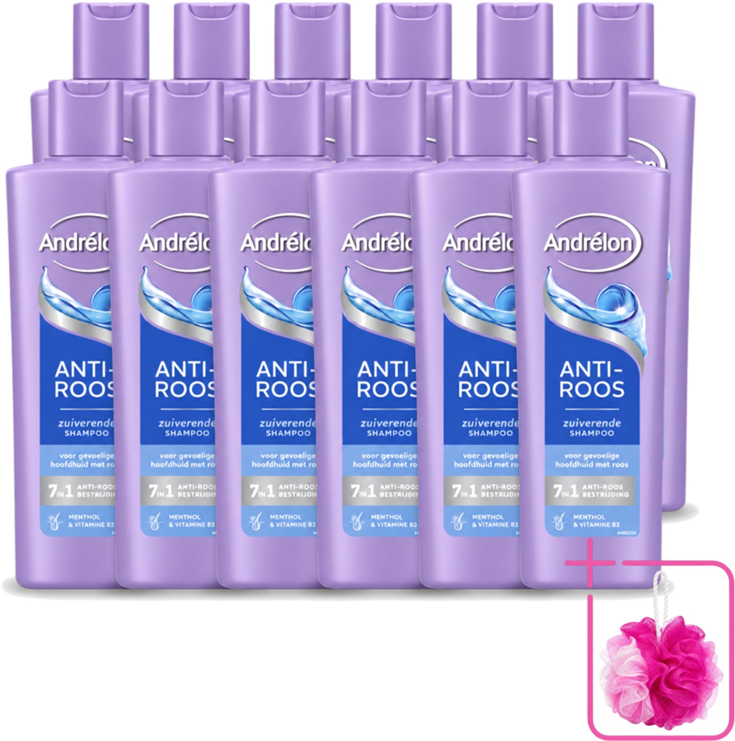 12 x Andrélon – Shampoo – Anti Roos – 250 ml - Bulkverpakking - Roos haar - Douchemop - Roos hoofdhuid
