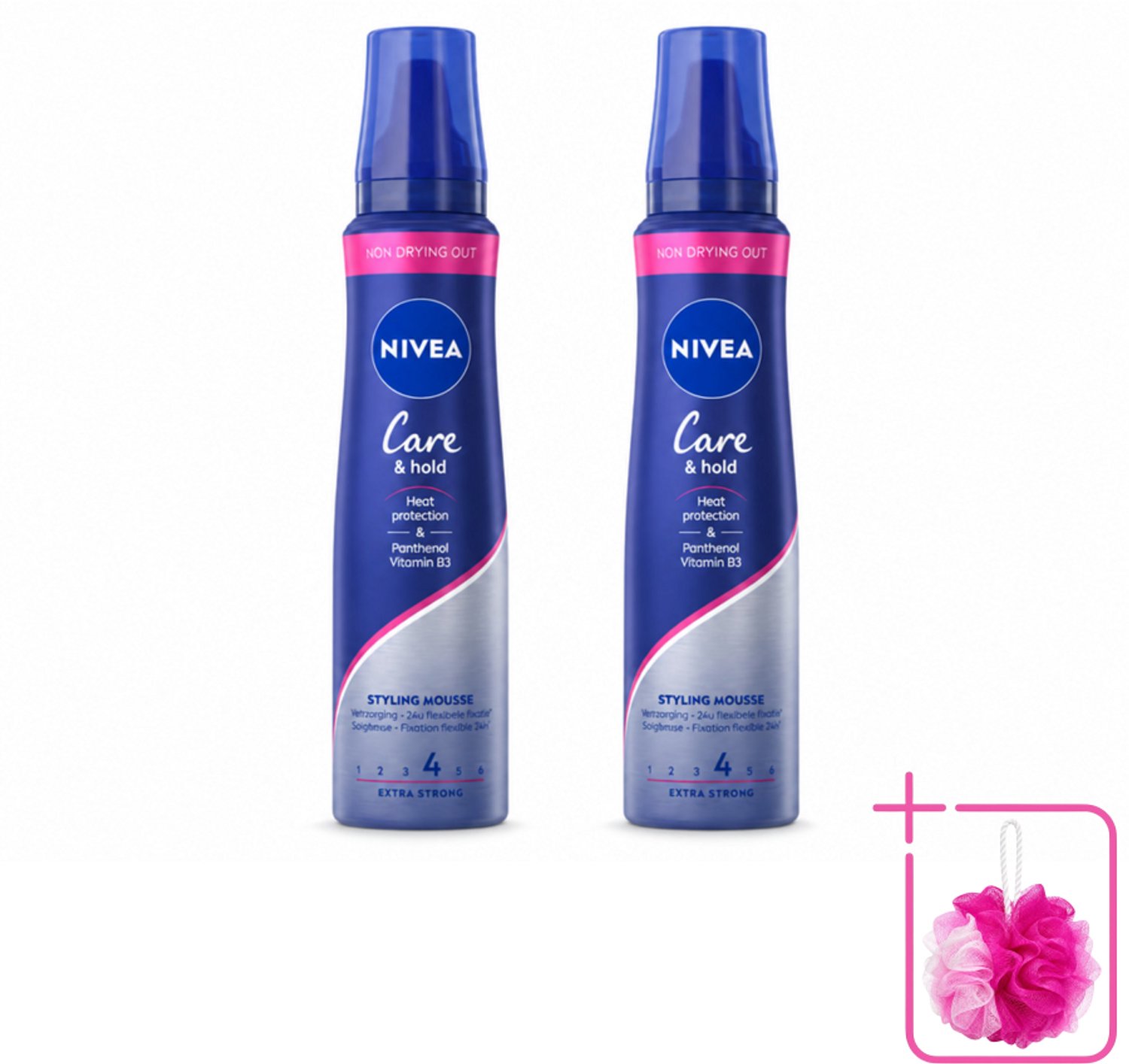 2 x NIVEA - Stylingschuim - Verzorging & Stevigheid - Hittebescherming - 150 ml - Bulkverpakking - Haarverzorging - Douchemop - Stylingmousse