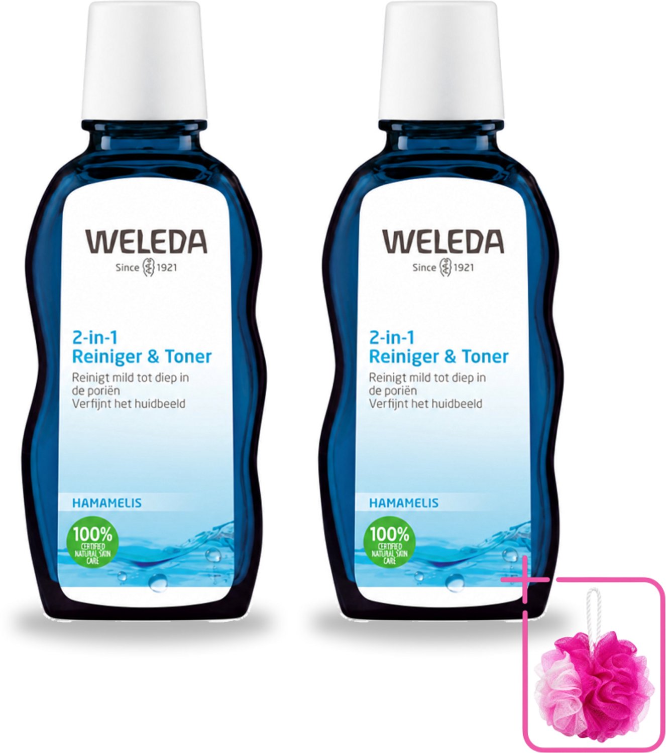 2 x WELEDA - Reiniger & Toner 2‑in‑1 - 100 ml - Bulkverpakking - Gezichtsverzorging - Douchemop - Reinigen