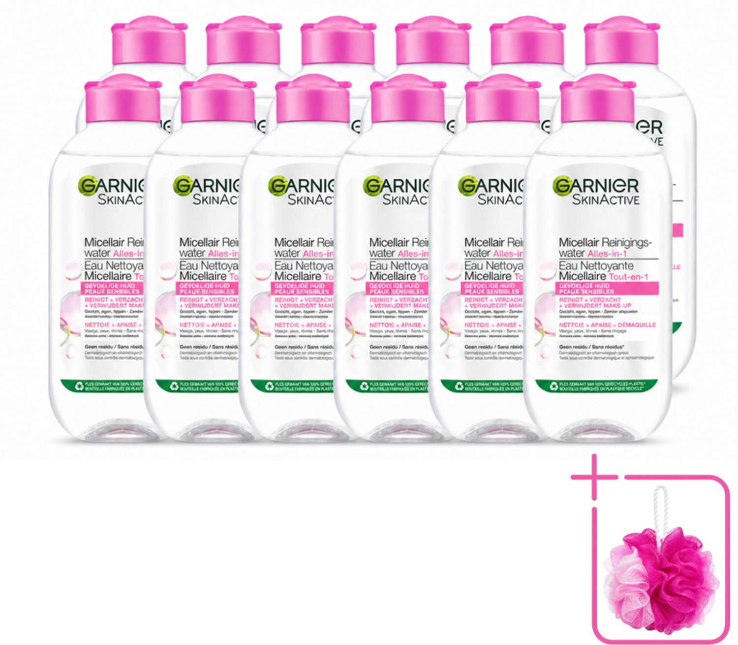 12 x Garnier - SkinActive - Micellair Water - Gevoelige Huid - Gezichtsreiniger - 200 ml - Bulkverpakking - Gevoelige huid - Douchemop - Gezichtsreiniger