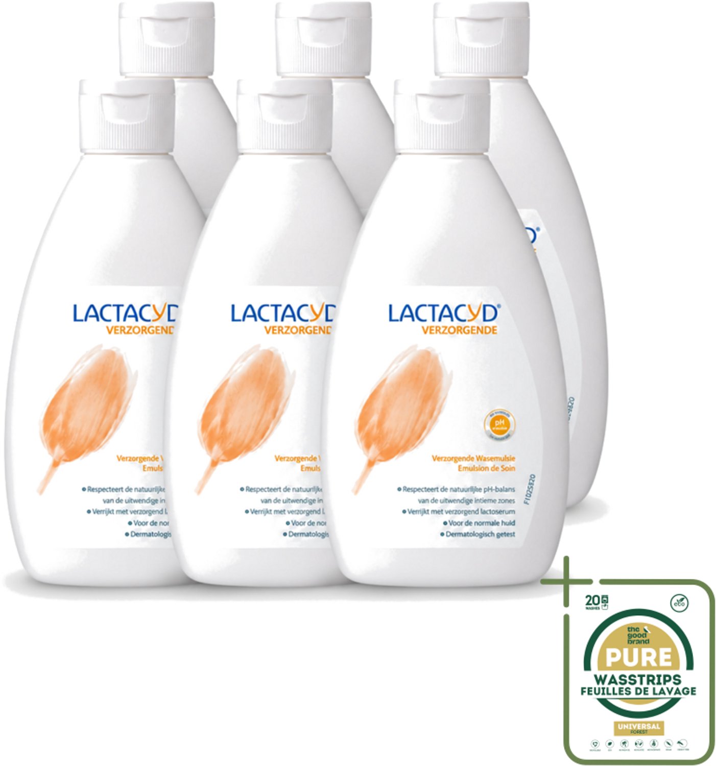 6 x Lactacyd – Verzorgende Wasemulsie – pH-vriendelijk – 300 ml - Intieme Wasemulsie - Verzorgende Wasemulsie - PH-vriendelijk - Melkzuur - Lactoserum