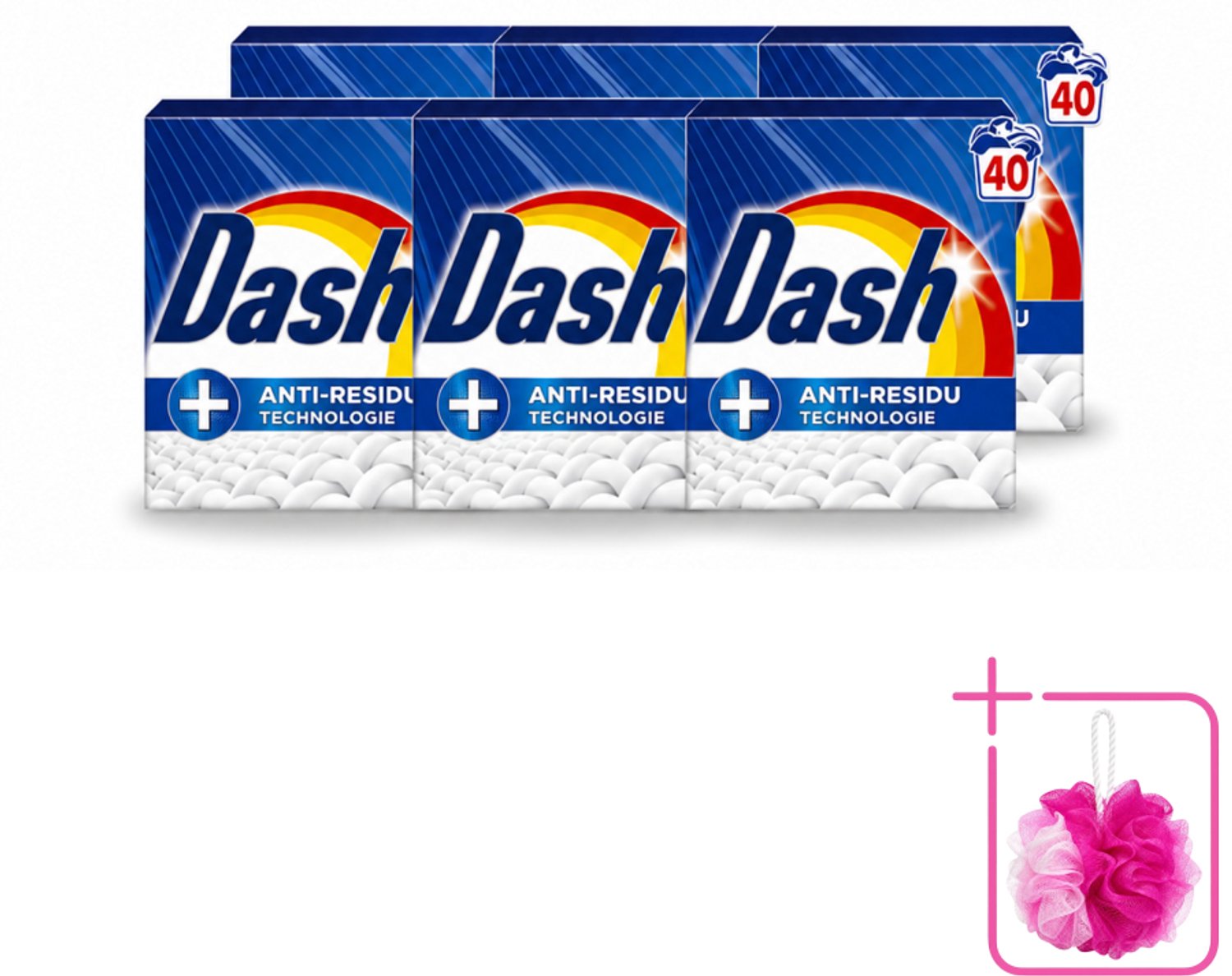 6 x Dash – Waspoeder – Witter Dan Wit – 2,2 kg - Bulkverpakking - Witte was - Douchemop - Waspoeder