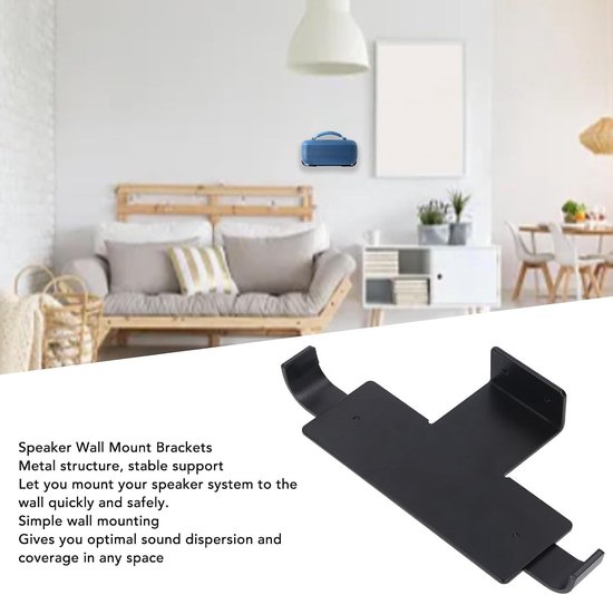 lyrlody Bluetooth-luidspreker Wandmontagebeugels Metalen Wandmontagebeugelset Verdikte Ondersteuning met Schroeven Ruimtebesparende Geluidsdekking voor Thuiskantoor Luidsprekeropstelling — afbeelding 2