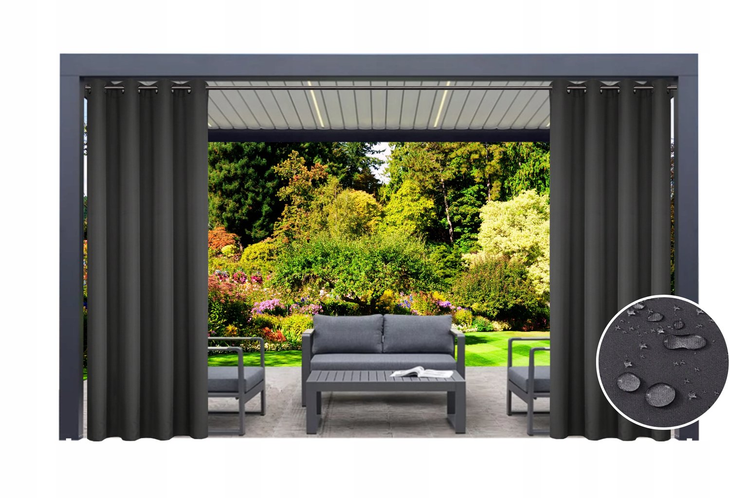 Waterdicht Gordijn 155x240cm voor Terras, Balkon & Pergola