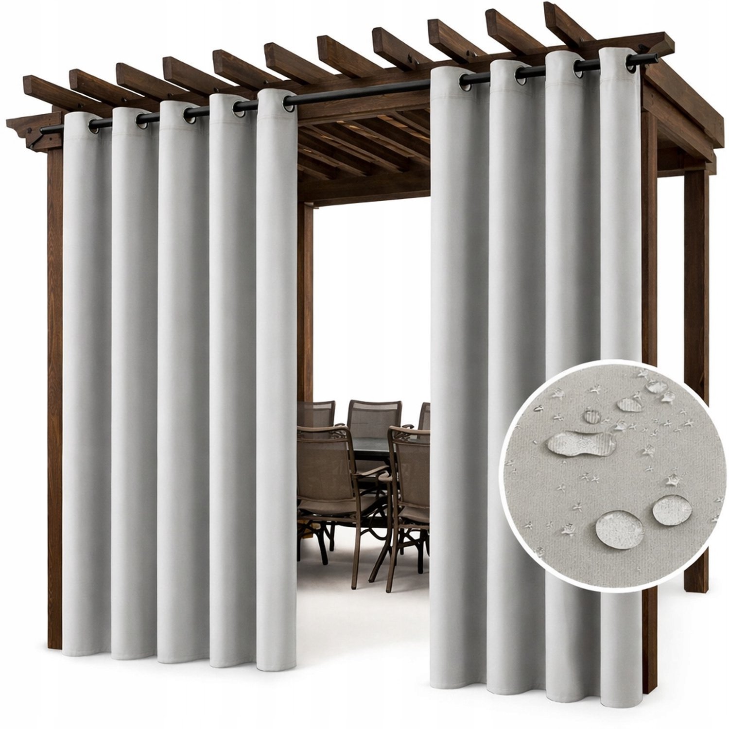 Waterdichte Tuindoek Gordijn 200x240cm voor Pergola/Paviljoen - Grijs