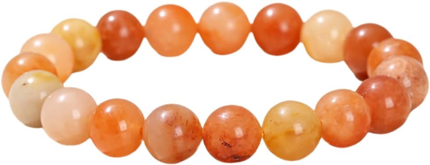 Natuursteen Armbanden 2 Stuks Natuurlijke Jade Armband Jade Enkele Cirkel Ronde Kraal Elastische Heren En Damesarmband Rode Aventurijn 10mm