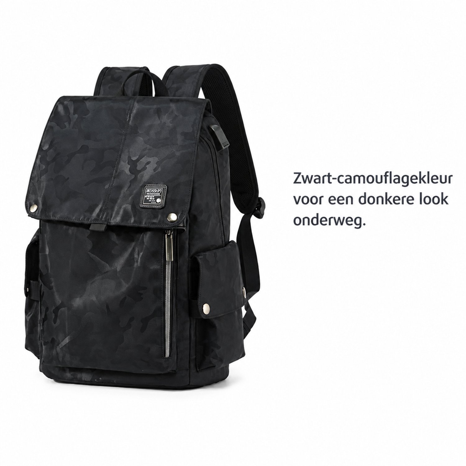 Rugzak - zwart camouflage - voor vrije tijd en reizen