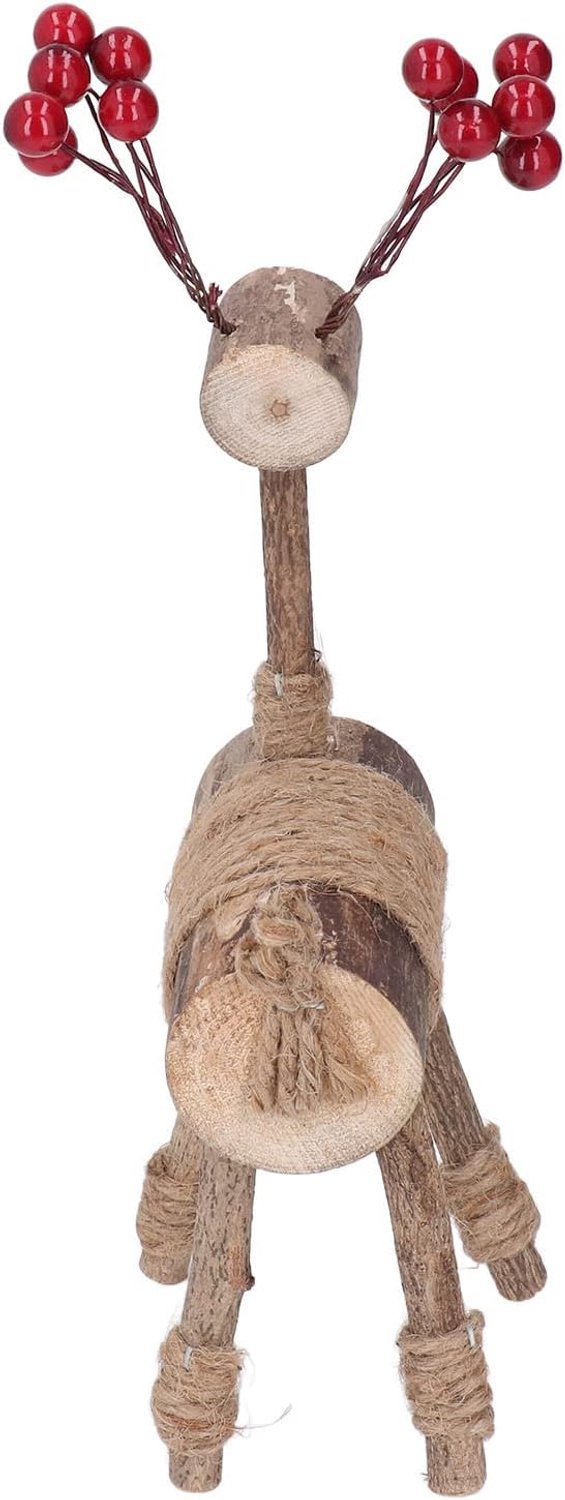 Houten elandornament, retro elegante decoratieve elandfiguur voor thuis, kantoor, woonkamer, decoratie