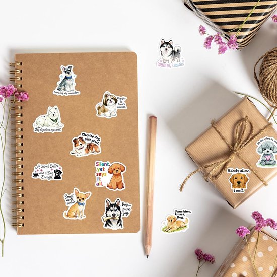 112 Stuks honden tekst stickers,troostende hondenstickers,kalmerende hondenstickers,huisdier stickers voor waterflessen,koffers,fietsen,auto's,tablets — afbeelding 5