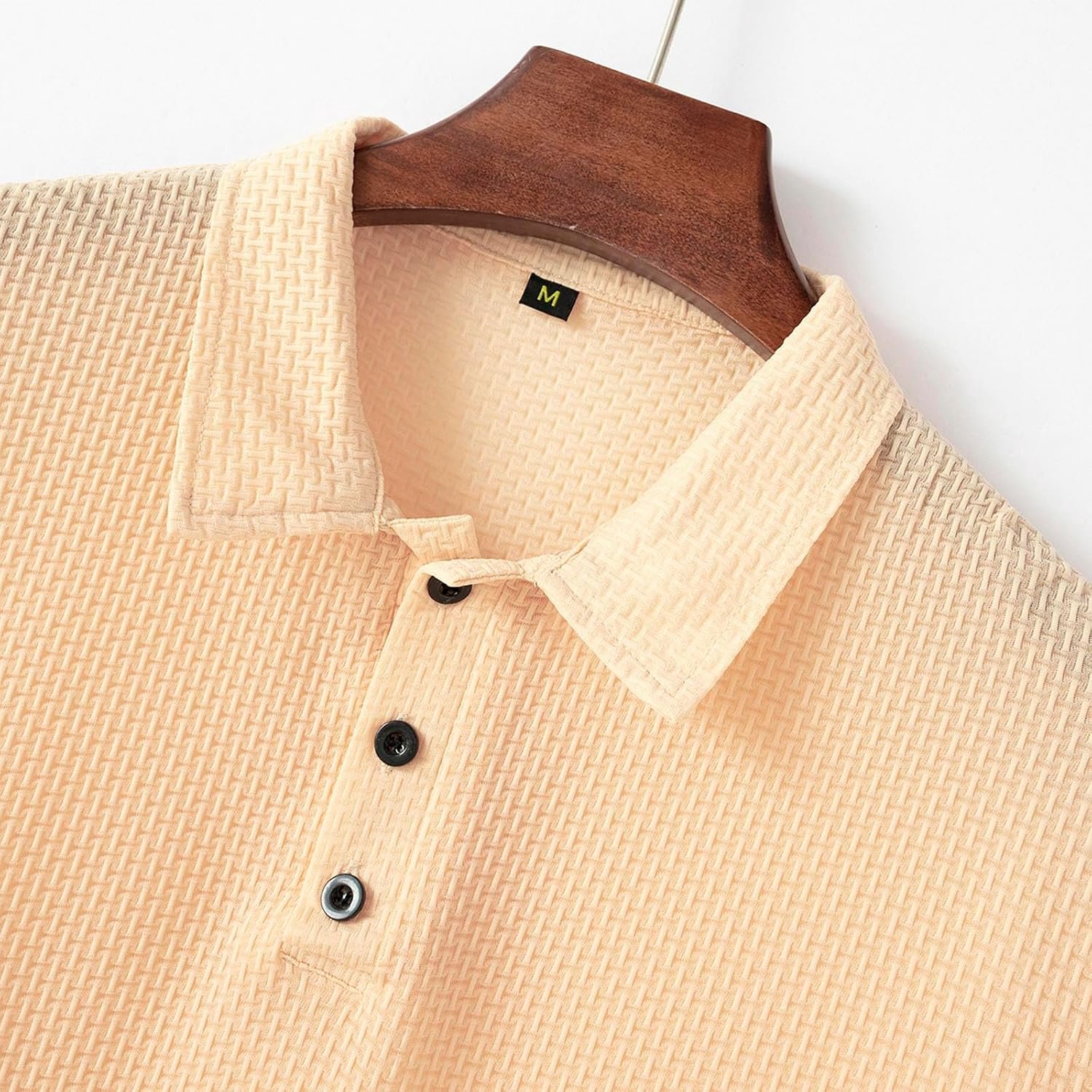Générique Poloshirt voor heren, katoen, lange mouwen, korte mouwen, casual, button-down-kraag, ademend, zacht, effen, klassiek, zakelijk, werk, golf, zomer, A2