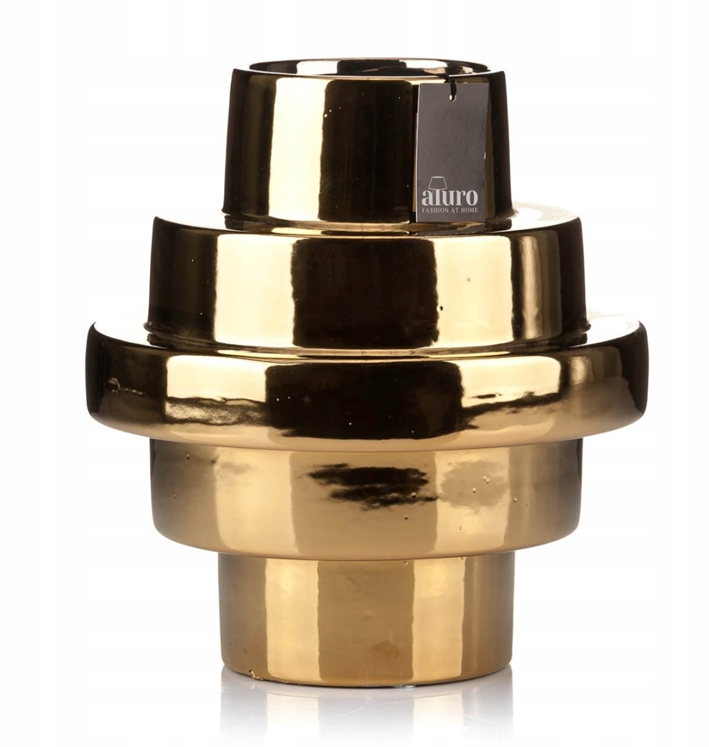 Aluro Izzie-XL Vaas Goud Keramiek 25cm