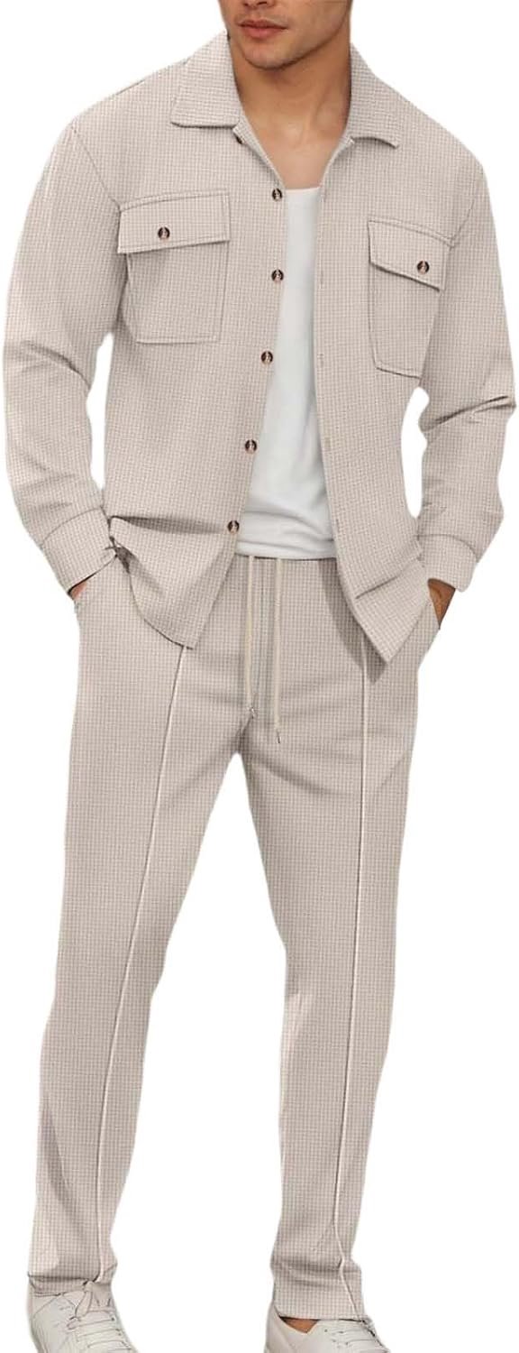 Générique 2-delige set voor heren, katoen, poloshirt, korte mouwen, zomer, casual, ademend, licht, comfortabel, vrije tijd, strand, vakantie, mode, sport, A53