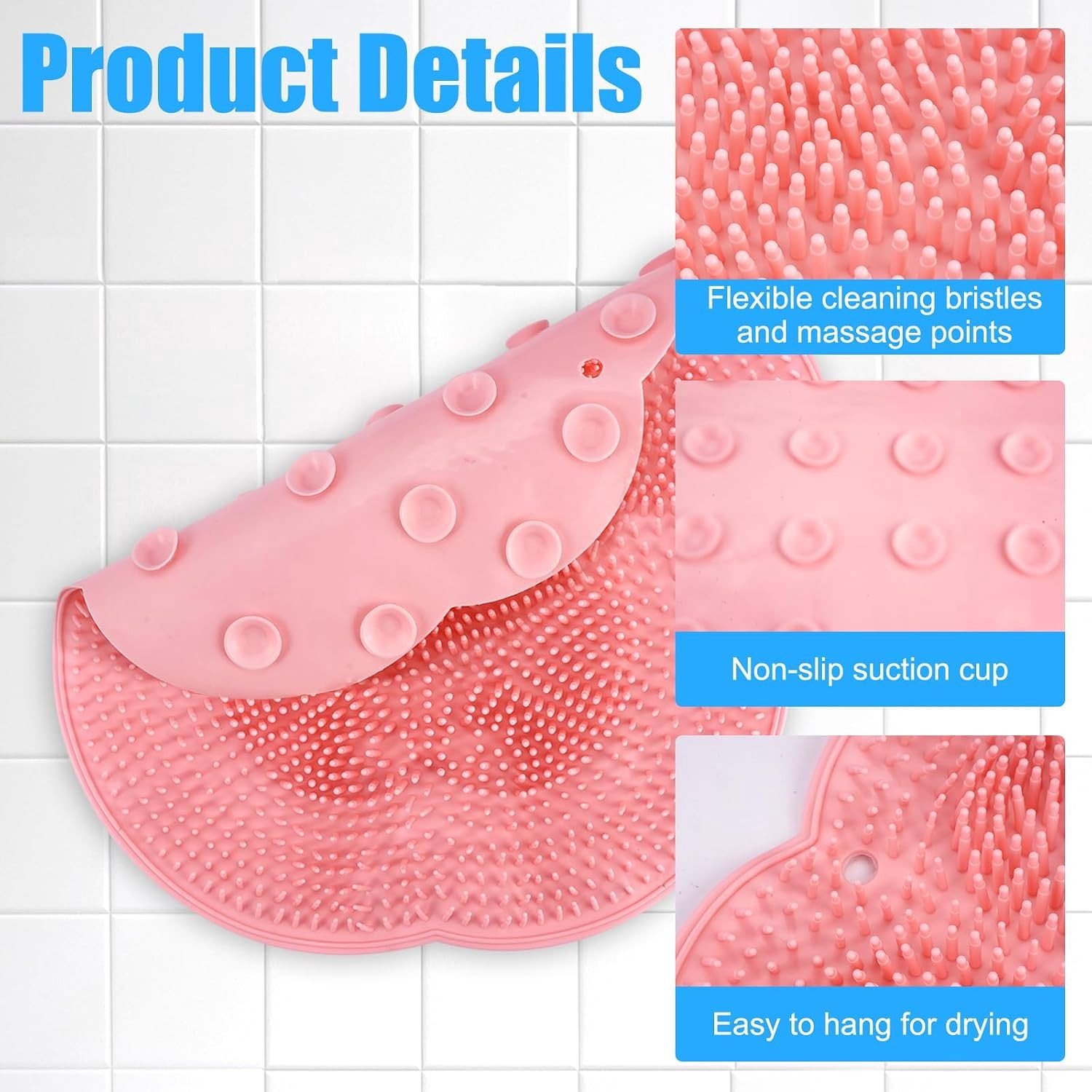 Set van 2 Antislip Voetborstels met Siliconen Massage Pads, Voet Scrub Mat en Zuignappen voor Voetverzorging en Ontspanning, Verhoogt Bloedcirculatie en Comfort
