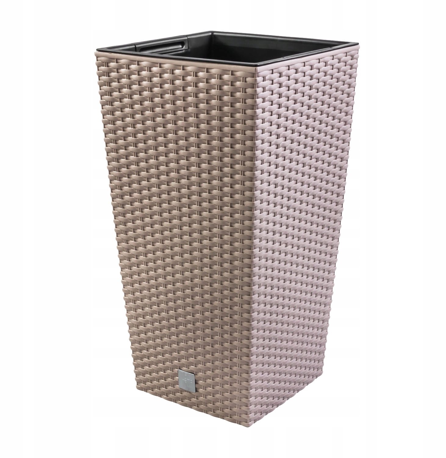Rato Square Pot Mocca met Inzet - 17x17x32.4 cm