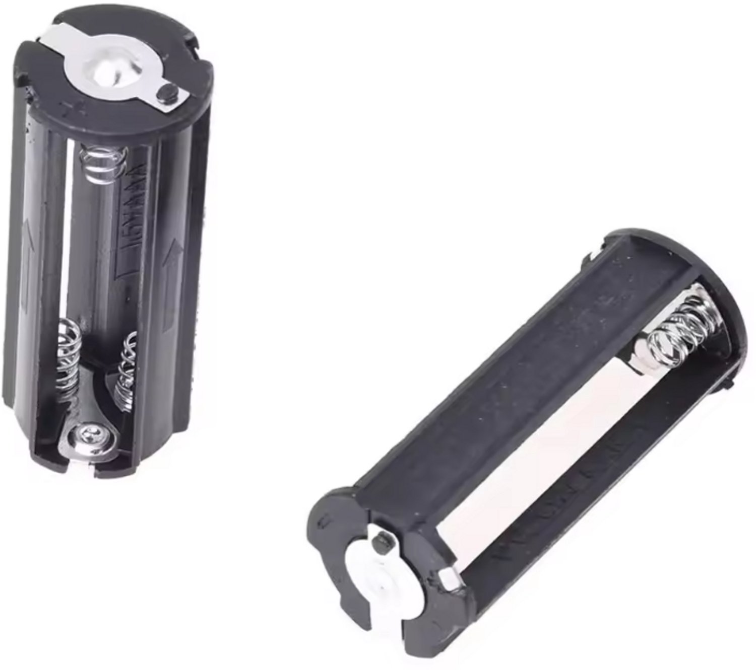 Batterijhouder voor 3 AAA-batterijen, rond, zwart, 1 stuk