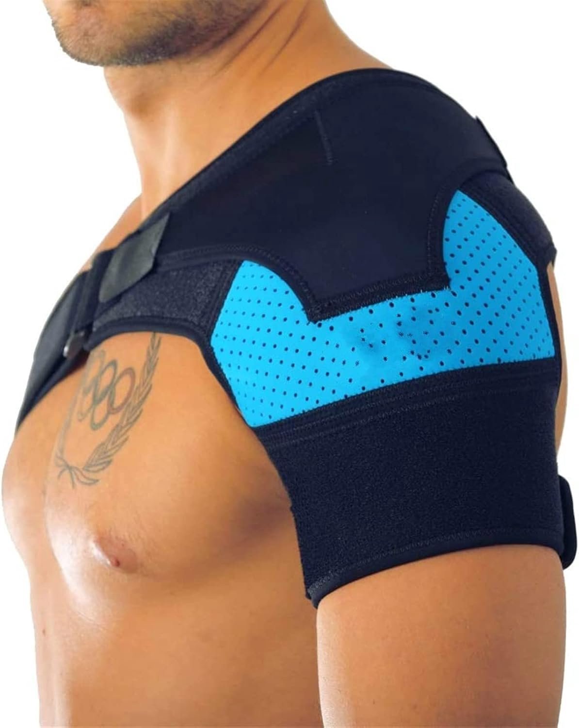 Rugcorrector Schouderbanden met drukkussens Schoudersteunen Schouderpijn Icepacks Schoudercompressiemouwen Gezondheid en ontspanning (Kleur: Blauw)