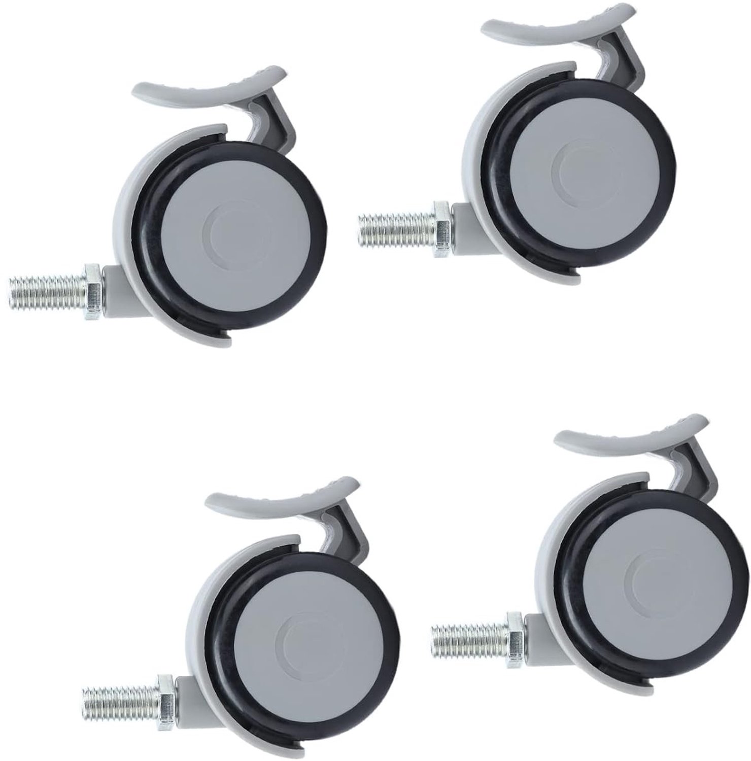 Zwenkwielen 5 cm met M10 Draadstang - Set van 4 Voor Meubilair en Kantoortoepassingen, Vervangingswielen voor Stoelen en Apparatuur