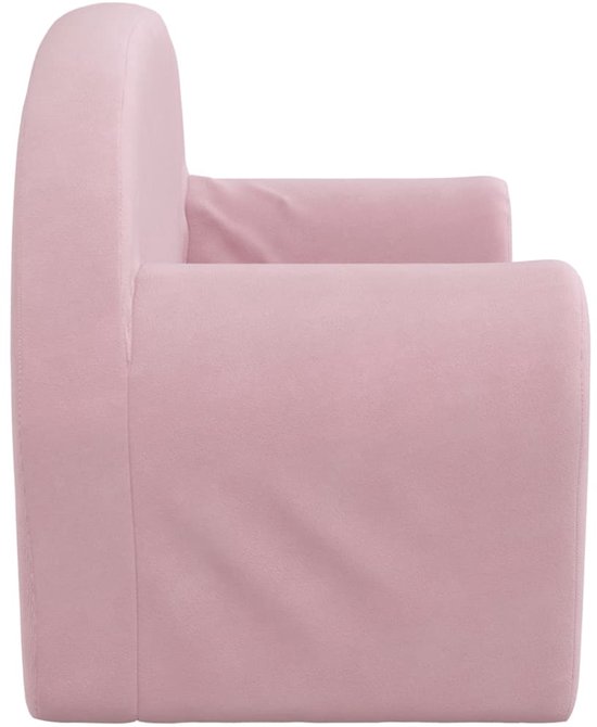 vidaXL - Kinderbank - 2-zits - zacht - pluche - roze — afbeelding 4