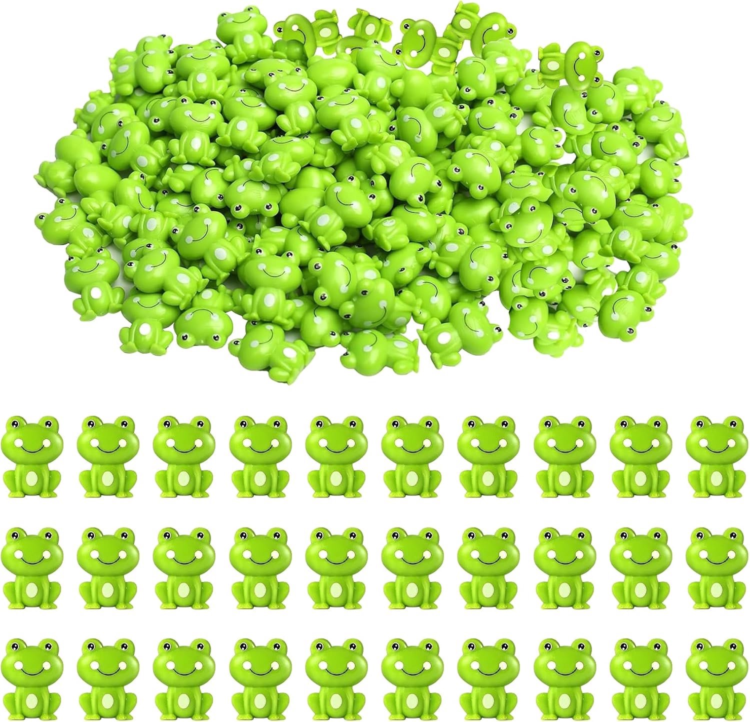 SUPRROW 100 stuks groene plastic kikkers, mini-kikkers, groene kikkerfiguren, feeëntuin, miniatuurfiguren voor - ShopVlot