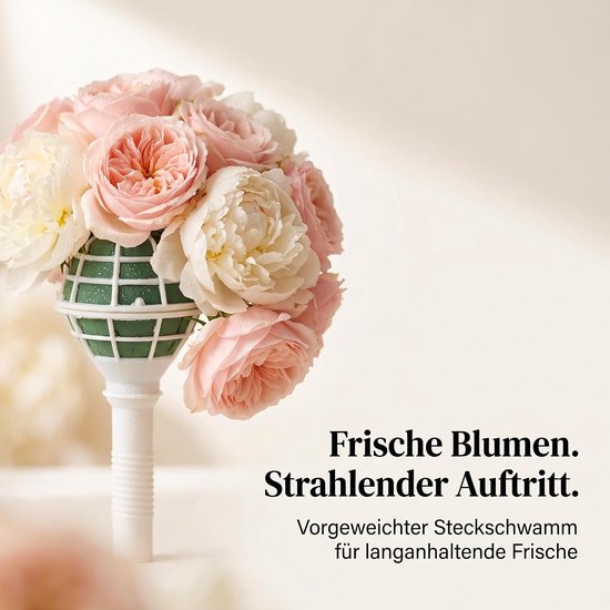 12 stuks bloemenboekethouders, schuimstof steekmassa bruid boeket houder nat schuim bloemschuim verse bloemen steekspons voor bruiloftsboeket waterval boeket bloemstuk — afbeelding 2