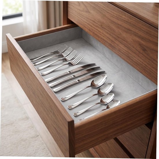 8 Stuks Delige Zelfklevende Fluwelen Viltvellen voor Sieradendoos Lade Zachte Flocking voor DIY Knutselprojecten Luxe Geschenkdoosvoering Grijs — afbeelding 3