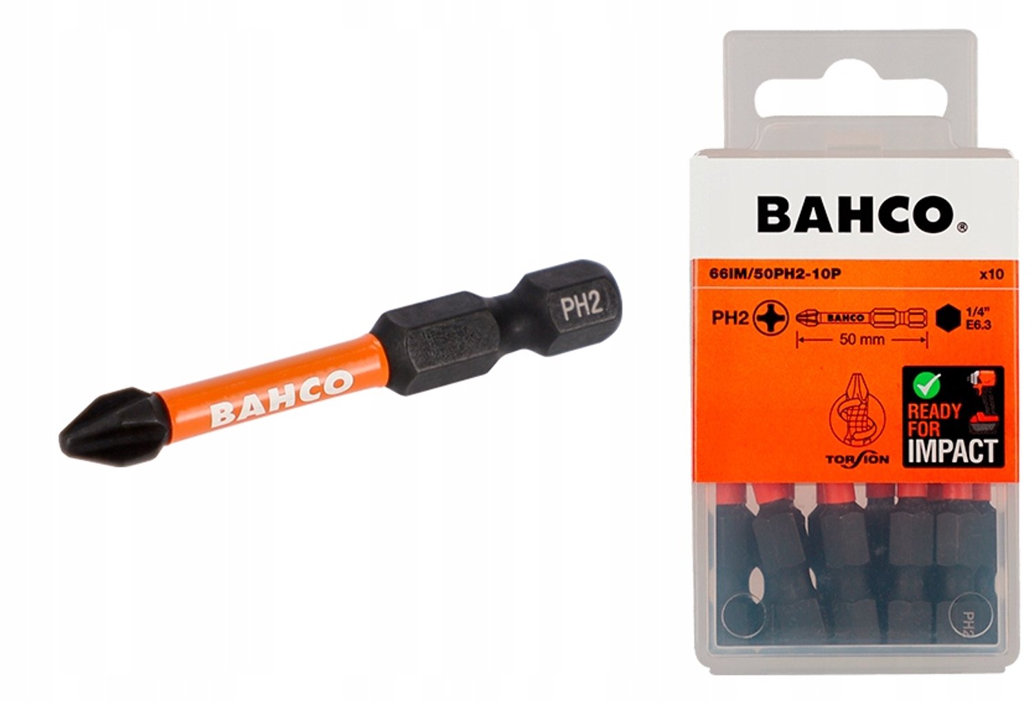 Bahco PH2 slagbits 1/4" 10 stuks - Duurzaam en efficiënt