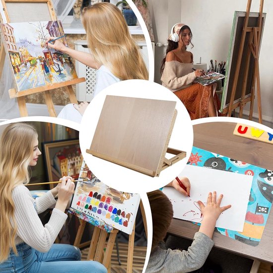 Ezel Voor Het Schilderen Op Tafel - Opvouwbare Tekenmateriaal | Huishoudelijke Tafelezel,Voor Kinderen Jongeren Beginners Kunstenaars Leraren Studentenkamer Klaslokaal Studio Kunstcentrum — afbeelding 4