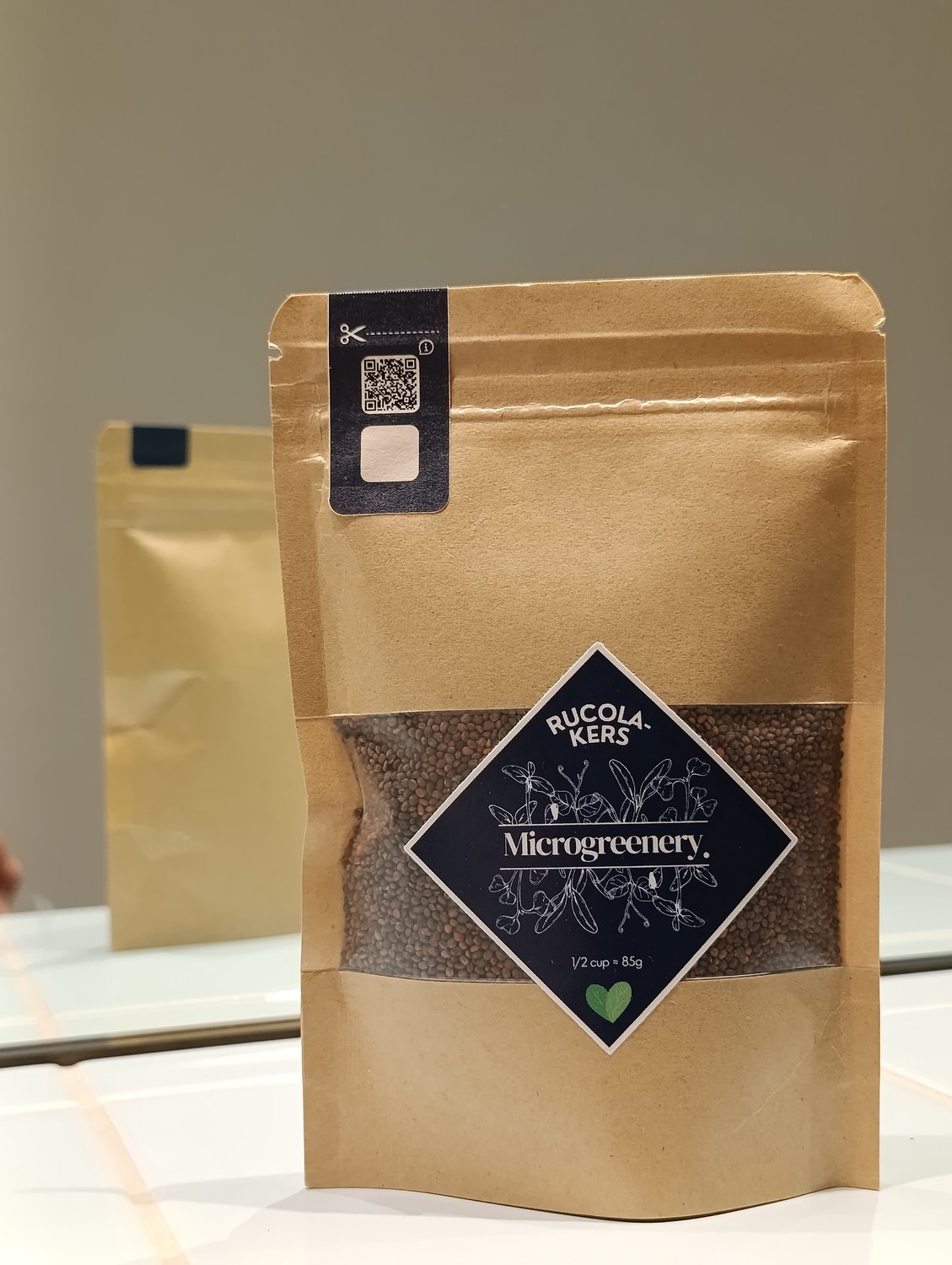 Microgreenery rucola kiemgroentezaden 85g zaden voor kiemgroenten Eruca vesicaria sativa