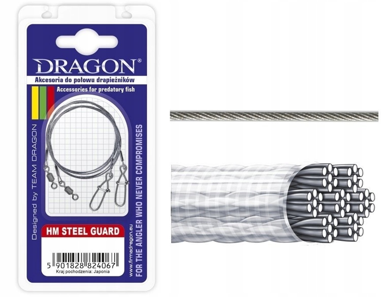 DRAGON STEEL GUARD Nylon Onderlijn 40cm 6kg - Scheurbestendig