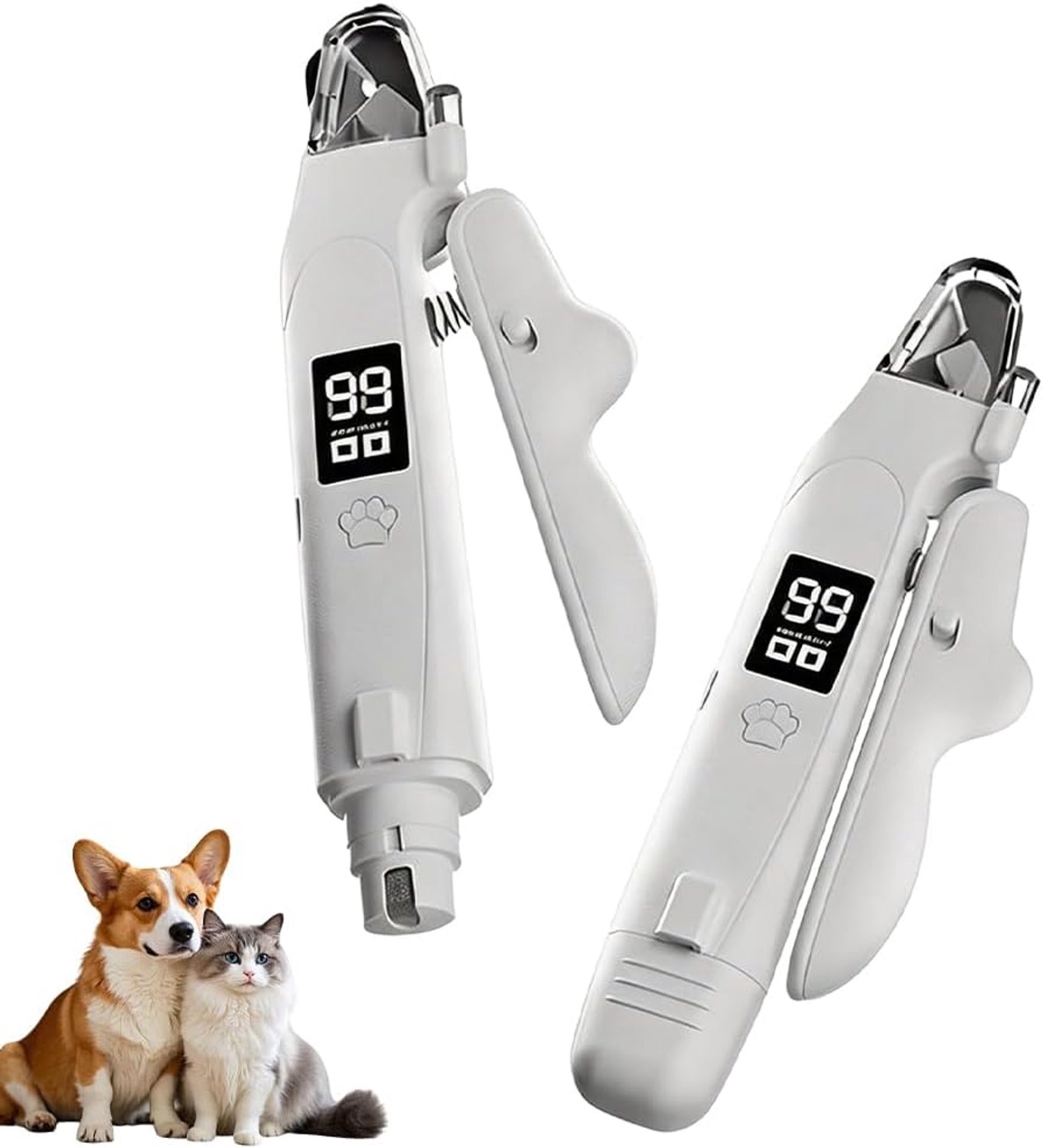 Lichtschaar Pro, klauwschaar voor honden, klauwslijper voor honden, klauwschaar katten met scherm, geïntegreerde opvangbak, stil, klauwschaar voor en katten