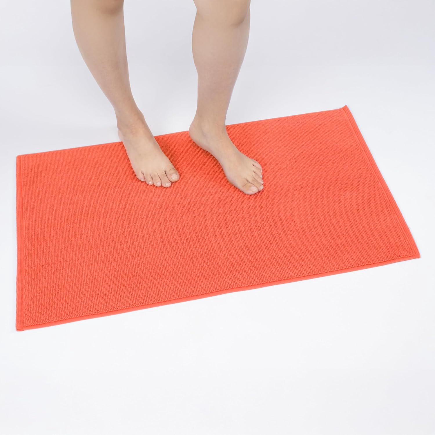 Cotton Paradise Antislip badmatten voor badkamer, 100% katoen, 50,8 x 86,4 cm, zacht, absorberend, sneldrogend, machinewasbaar, vloermat, koraal badmat